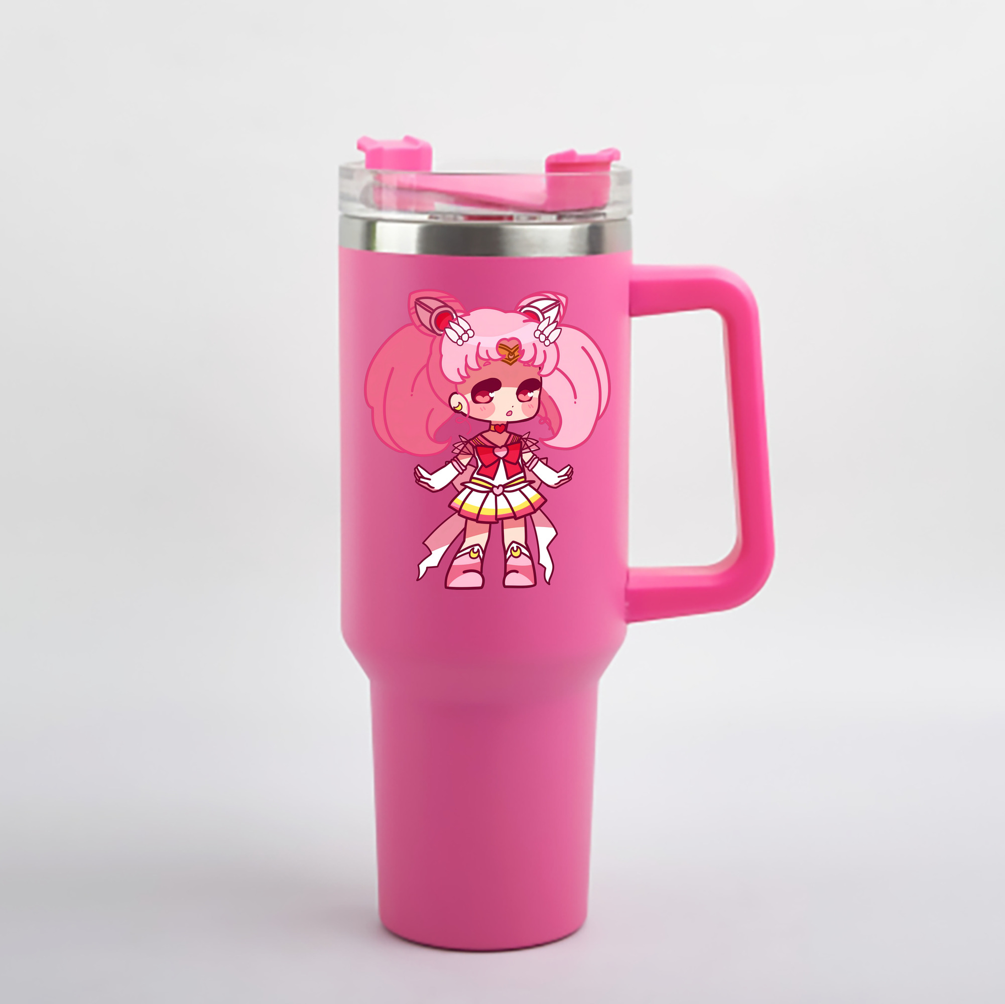 （画像用） 美少女戦士セーラームーン ちびうさ Sailor Moon Chibiusa Tsukino Usagi Small Lady Serenity 1200mL車用タンブラー - クリスタルステッカー（プラスチックストロー付き）